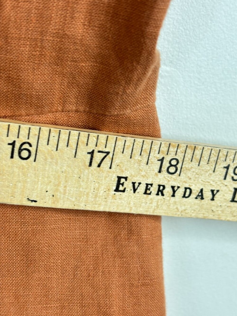 Quince 100% European Linen Button Front Midi Dress L Terracotta Pockets Belt - Picture 10 of 10